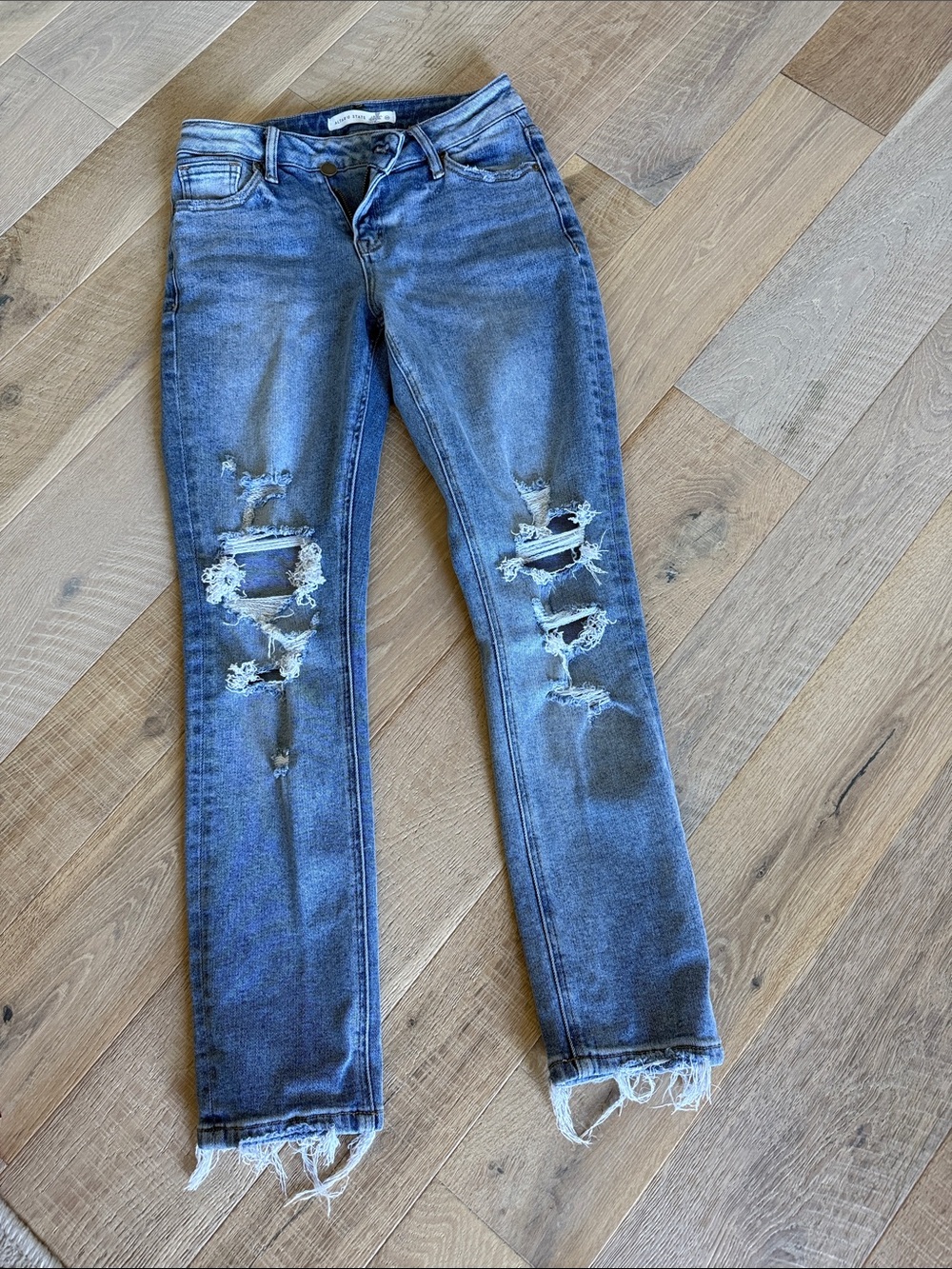 Altar'd State Ripped Skinny Jeans in Faded Blue